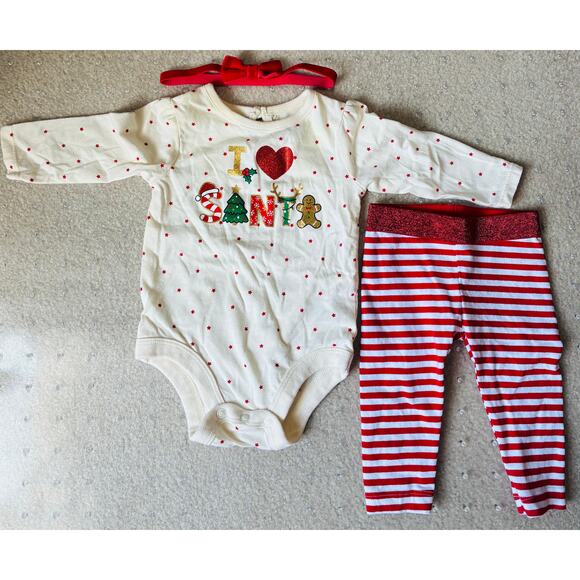 Holiday Time Christmas Infant Outfit 3-6 Months - Picture 1 of 3